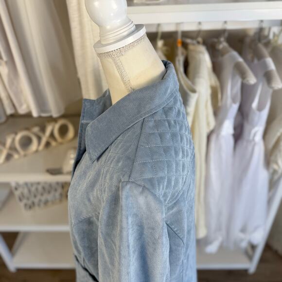 Alfred Dunner Women's Size 10 Light Blue Quilted Corduroy Button Up Jacket #3455 - Picture 7 of 9